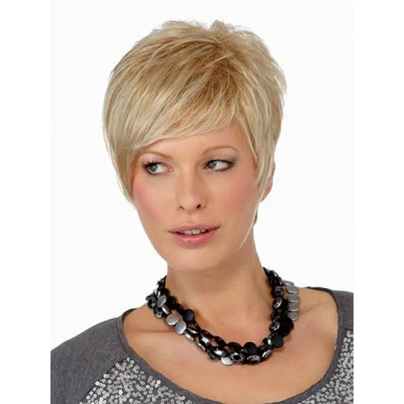 Elegant Straight Boycuts Blonde Short Wigs