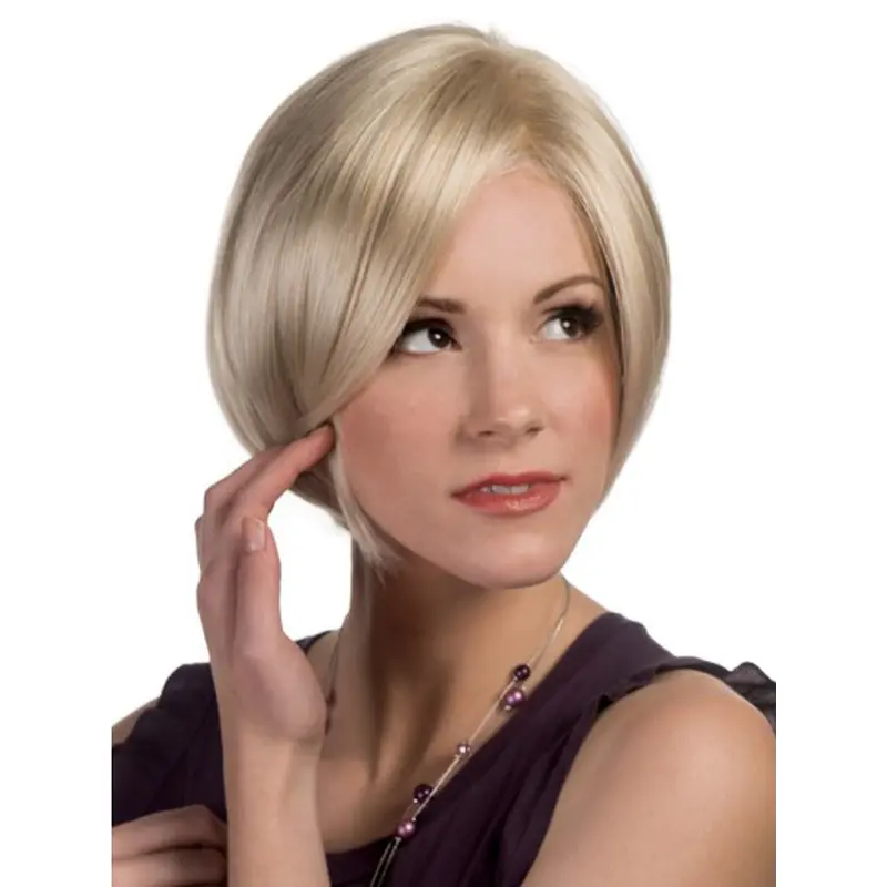 Blonde Straight Synthetic Modern Medium Wigs
