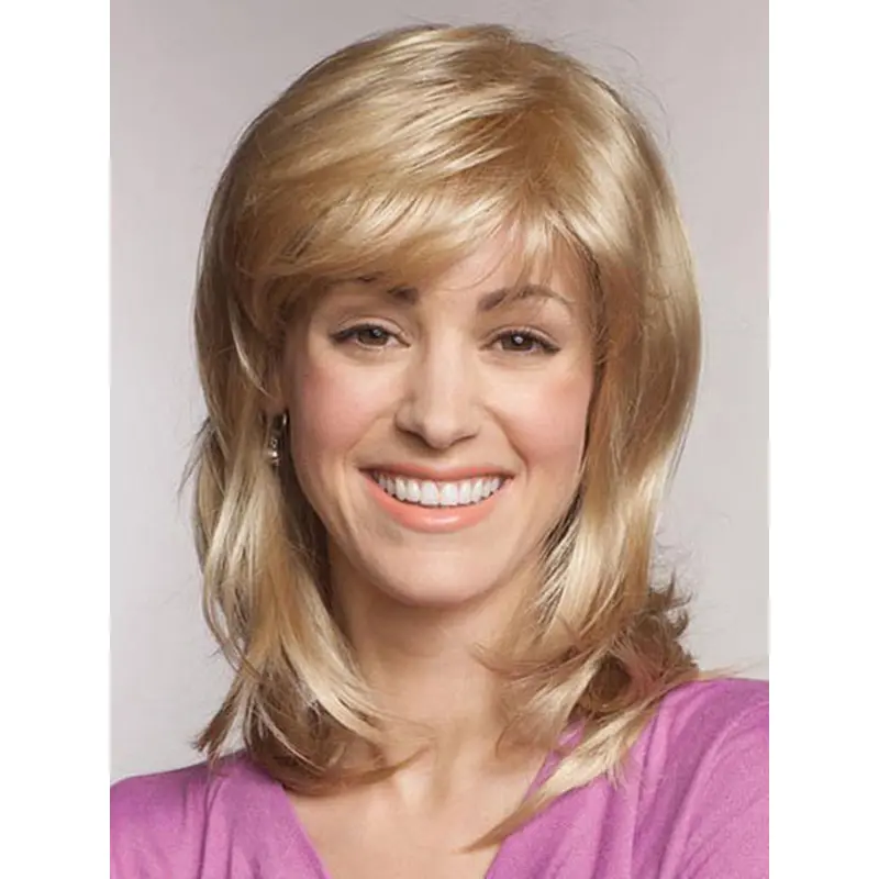 Great Blonde Straight Shoulder Length Lace Front Wigs