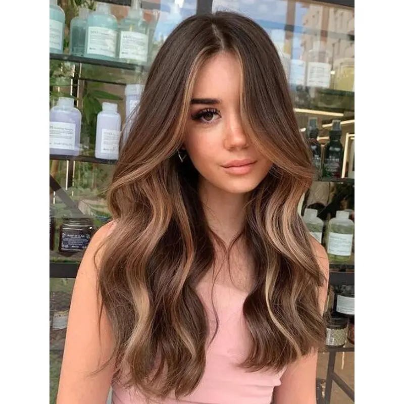 Long Hair Wigs That Look Real Wavy Brown Wavy Wigs Synthetic Without Bangs Lace Wigs