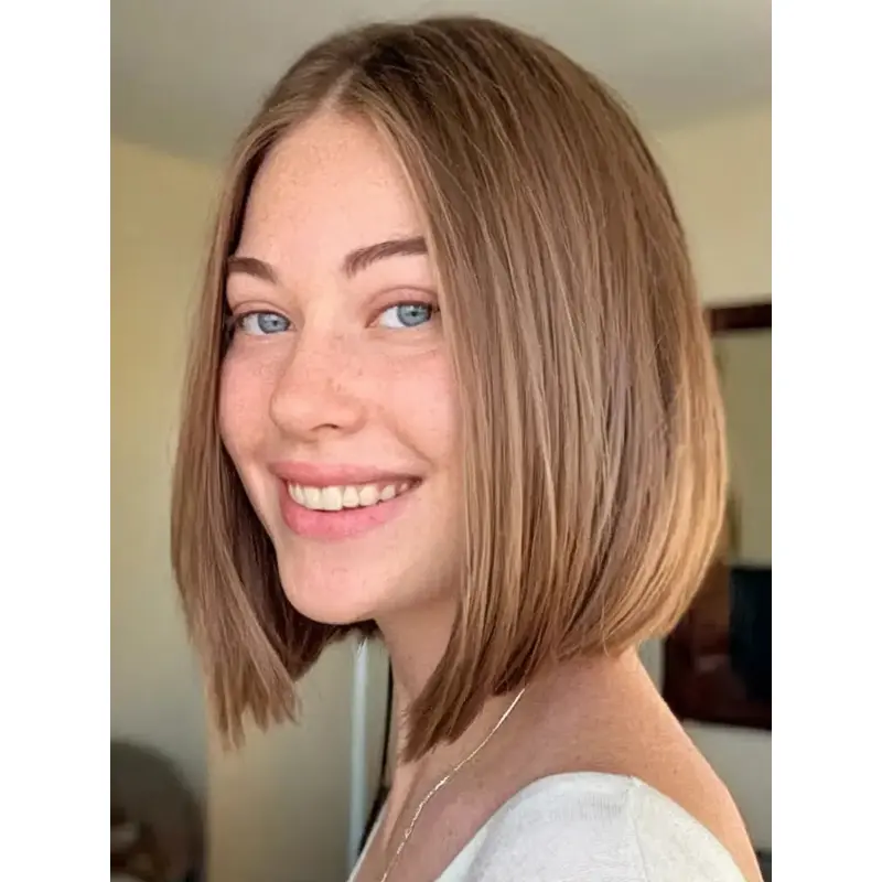 Monofilament Bob Wig 10" Straight Synthetic Without Bangs Wigs