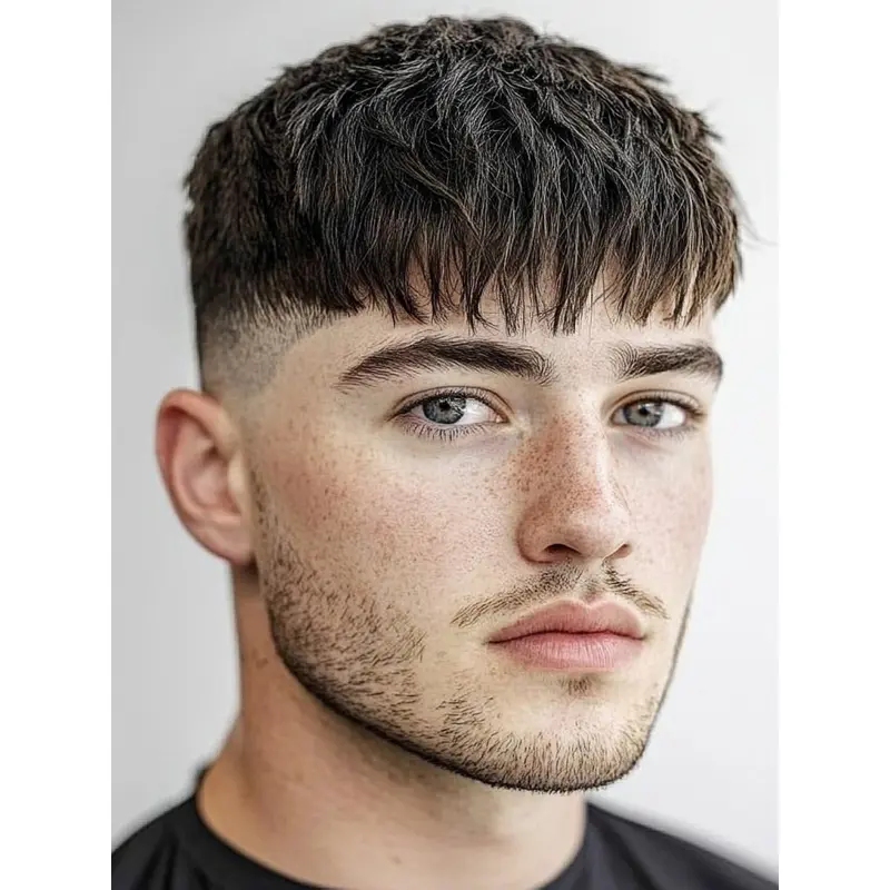 Realistic Wig For Men Boycuts Brown 4" Straight Wigs