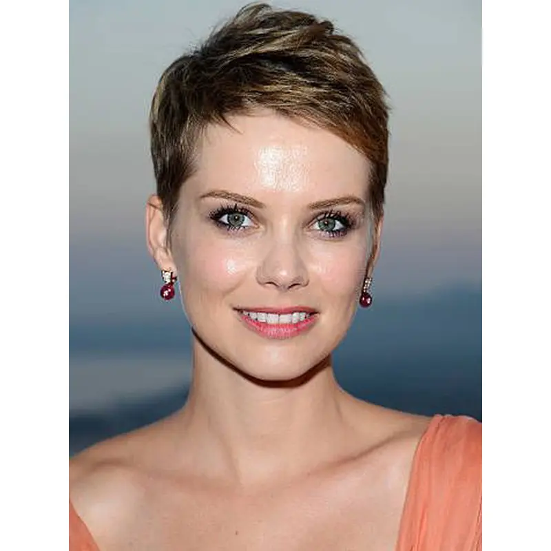 Short Human Hair Pixie Cut Wigs 4" Straight Boycuts Wigs