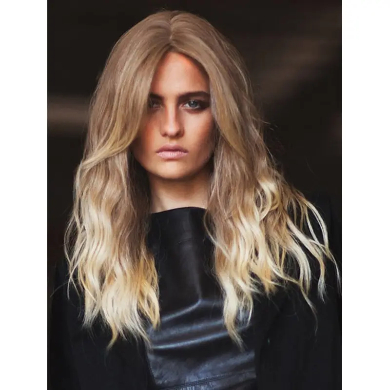 Wonderful Long Wavy Blonde Comfortable Without Bangs Wigs