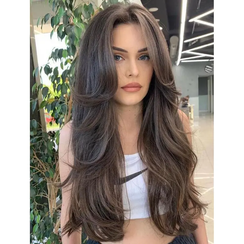 Long Hair Wigs That Look Real Wavy Wigs Layered Synthetic Wigs