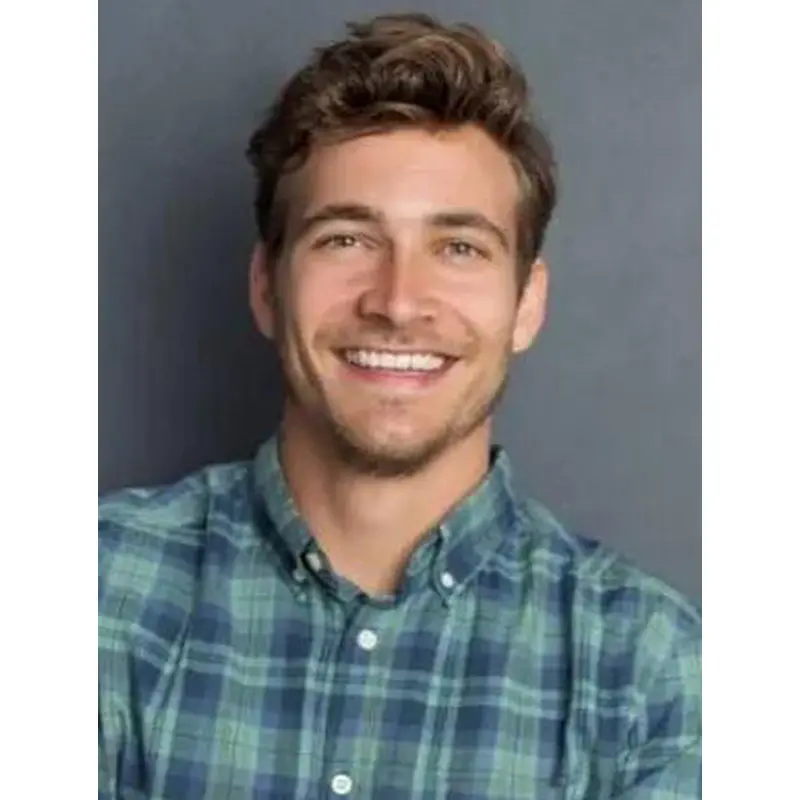 Straight Cropped Mono Top Brown Synthetic Cheap Tapered Sides Wigs