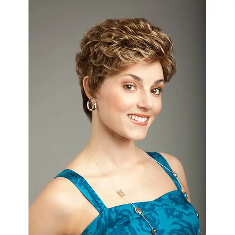 Amazing Cropped Wavy Blonde Classic Fantastic Wigs
