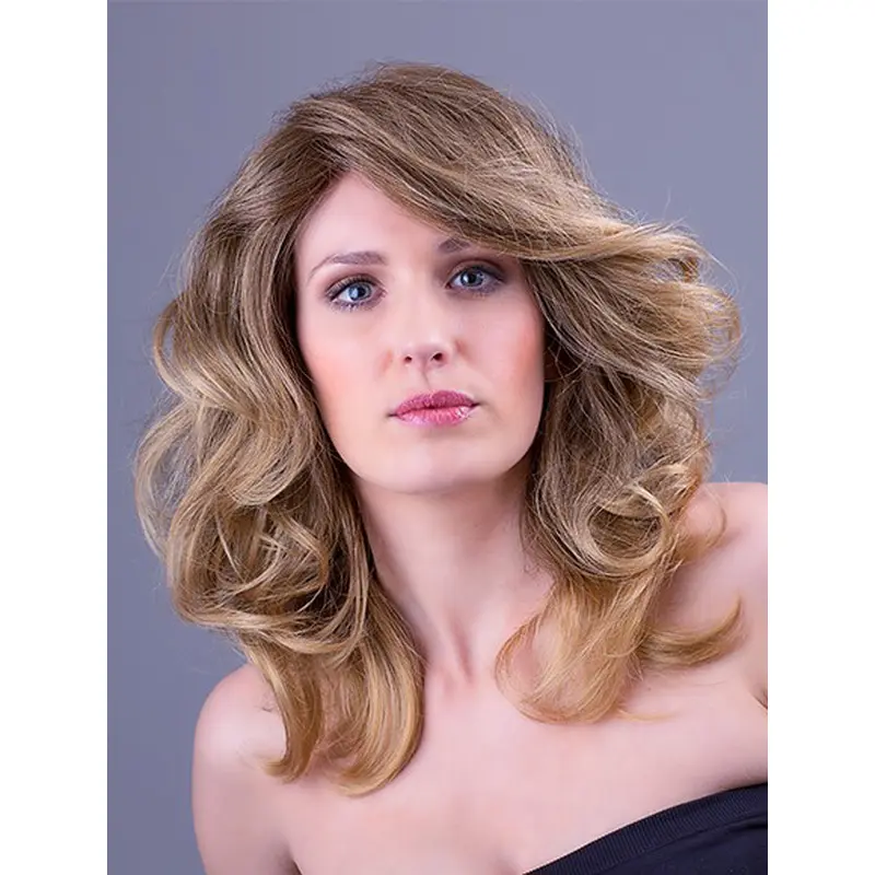 Wavy Blonde 14" Layered Monofilament Synthetic Wigs Long