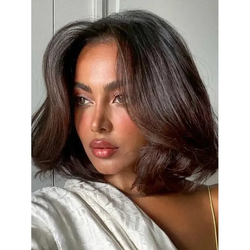 Wigs African American Human Hair Wavy 12" Lace Front Wigs