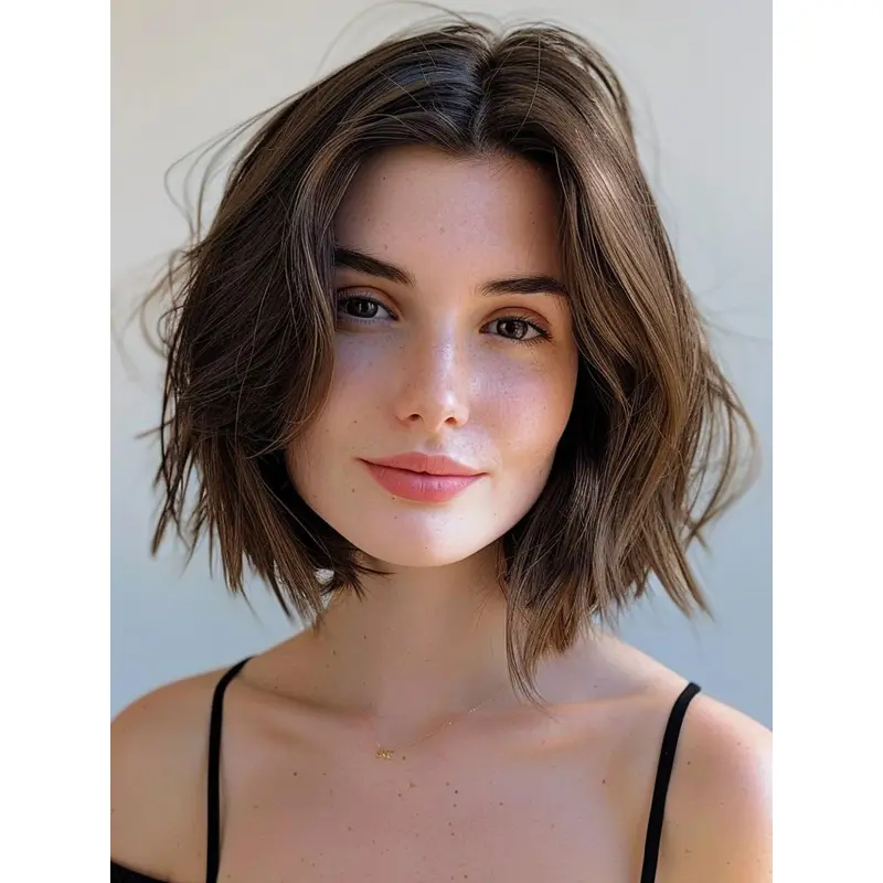 Bob Hairstyles For Women Wigs Layered Brown 12" Synthetic Wigs