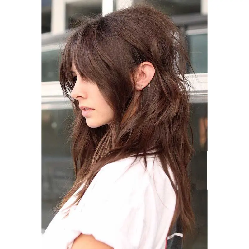 Brown Wig Wavy Wigs Shoulder Length Layered Lace Wigs