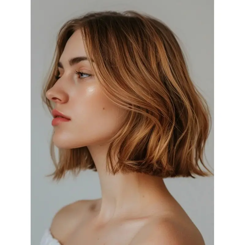 Medium Length Bob Synthetic Lace Front 10" Wavy Wigs