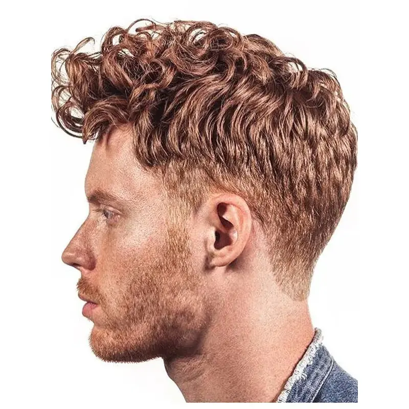 Men Short Hair Wig Boycuts Lace Front 4" Wavy Wigs