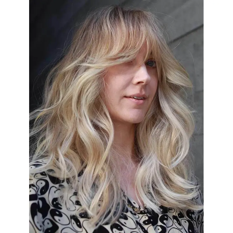 Real Long Hair Wigs Wavy Monofilament Layered 18" Wigs