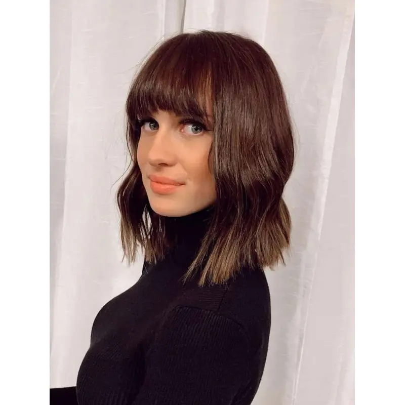 Wigs Medium Length Wavy Bobs Wigs Synthetic Lace Front Wigs