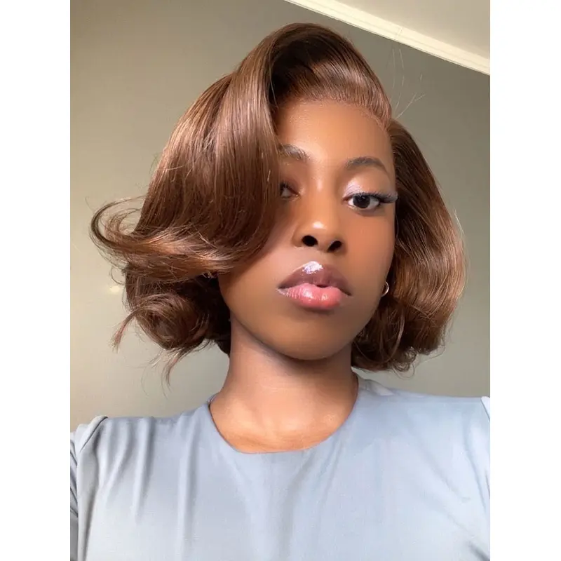 African American Lace Front Wigs 10" Chin Length Wavy Wigs