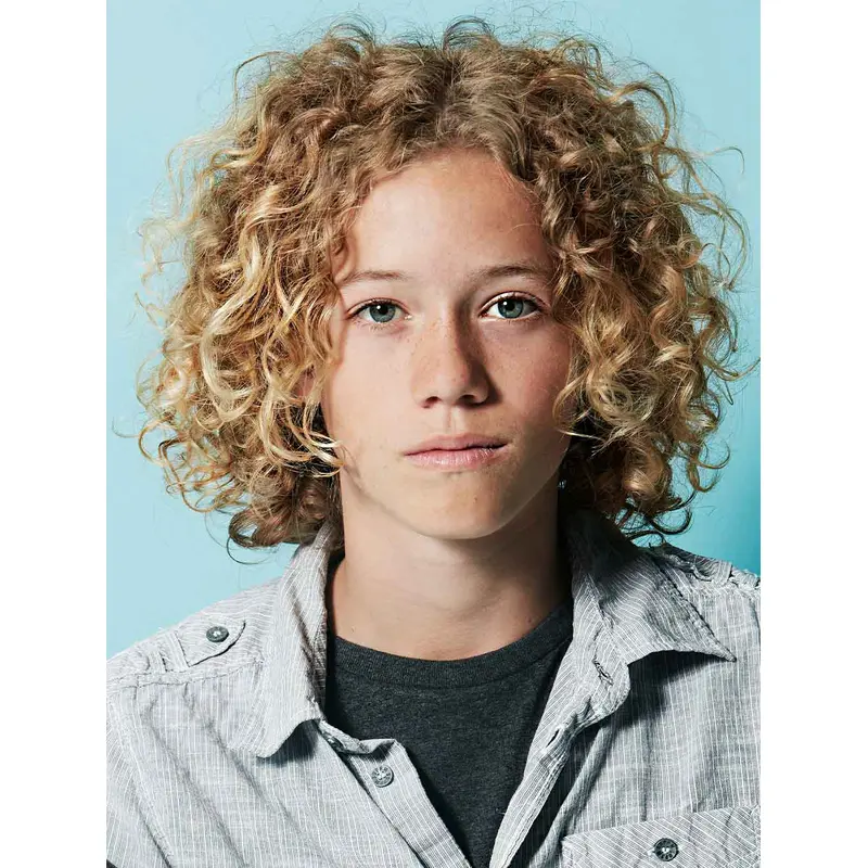Blonde Remy Human Hair Capless Curly Medium Perms Men Wigs