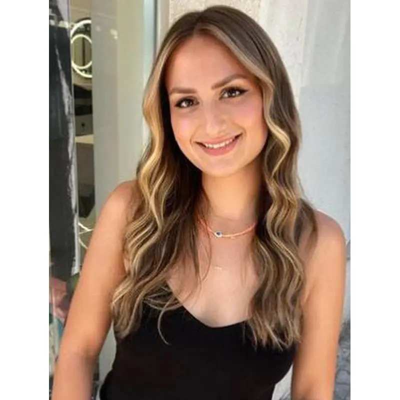 Long Brown Wigs Wavy Lace Front Wigs Layered Ladies Synthetic Wigs