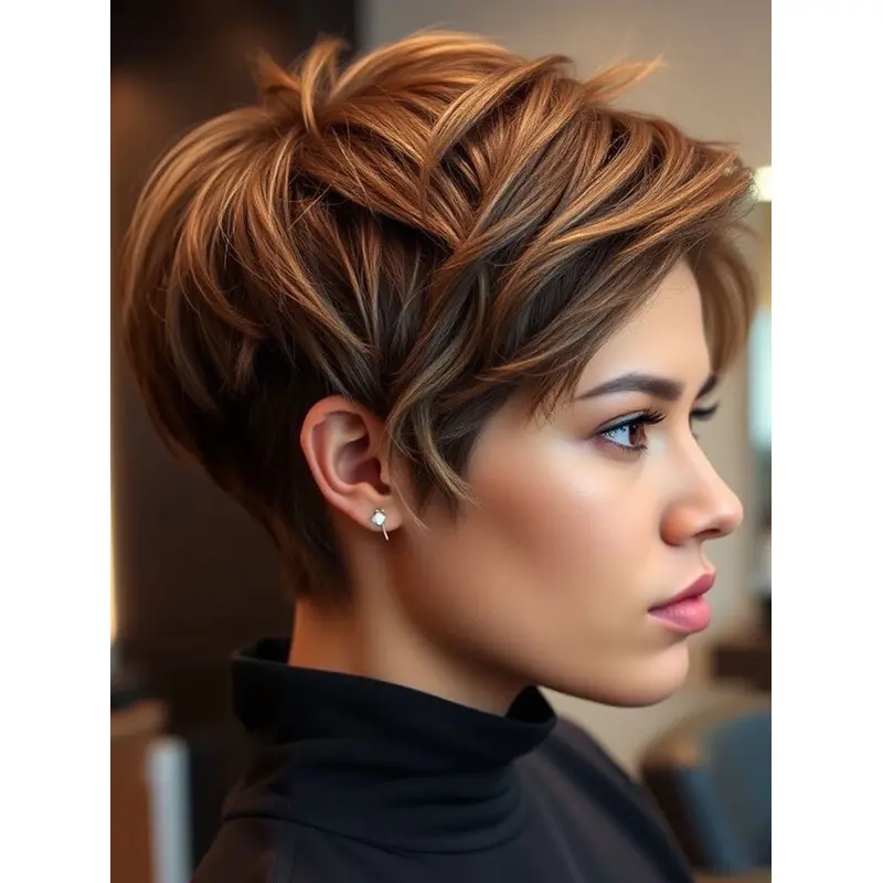 Short Cut Wigs Brown Boycuts Straight 6" Monofilament Synthetic Wigs