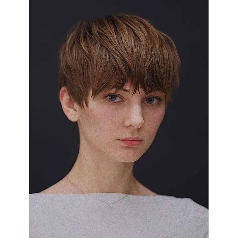 Short Style Wigs Synthetic Wig Straight Wig Fashionable Design Pixie Wigs