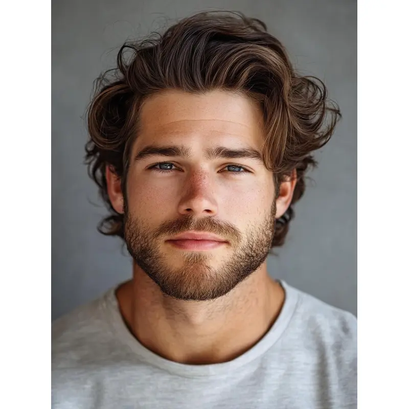 Wigs For Older Men 6" Short Monofilament Layered Brown Wigs