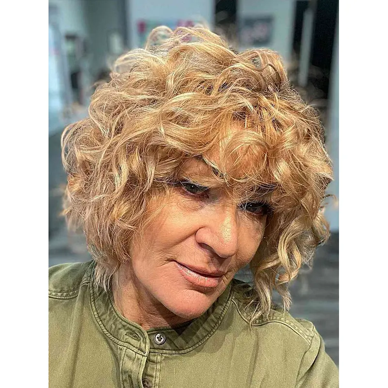 Curly Short Wigs 8" Blonde Synthetic Wigs