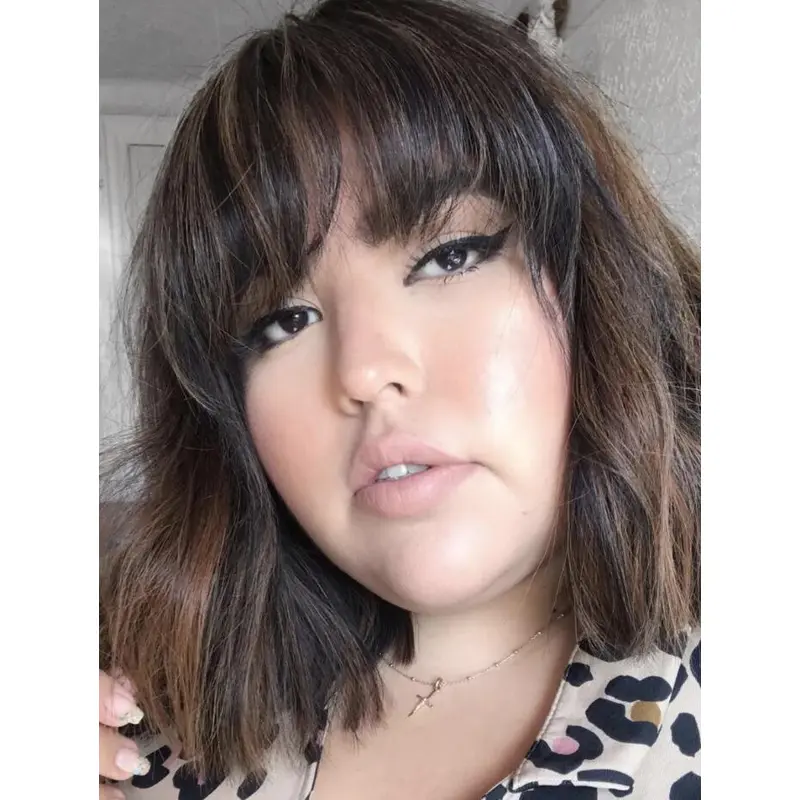 Lace Frontal Wigs Brown Straight Synthetic Bobs Online Blunt Bangs Wigs