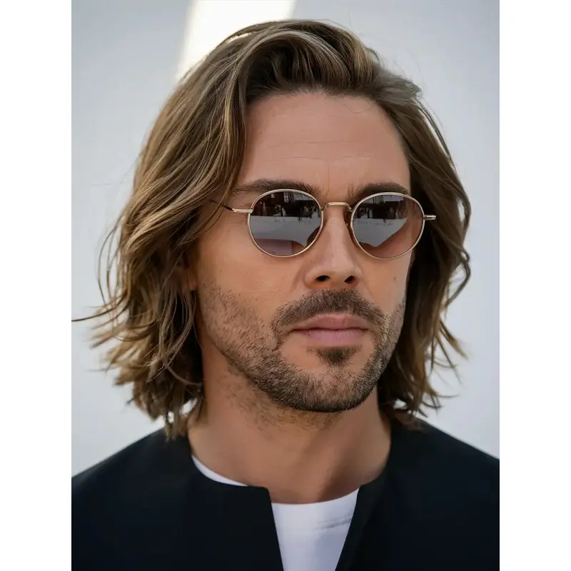 Man Wigs Bobs Blonde Wavy 10" Synthetic Wigs