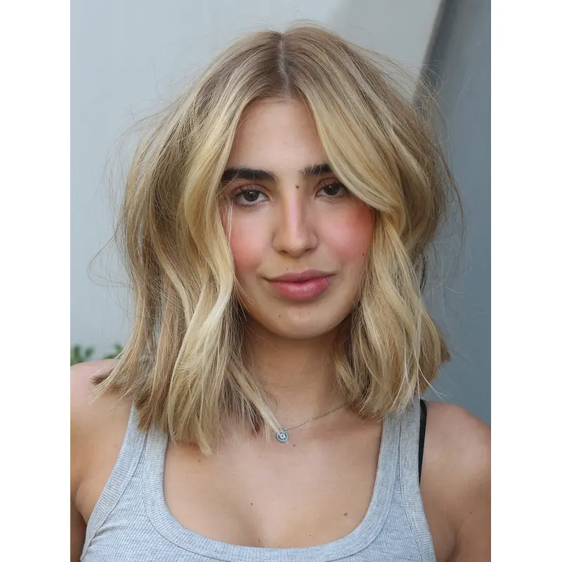 Medium Length Bob Wigs 12" Wavy Monofilament Synthetic Wigs