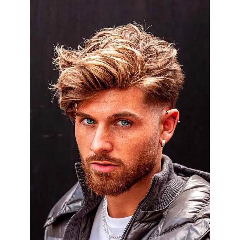 Real Wigs Men Blonde 4" Wavy Boycuts Wigs