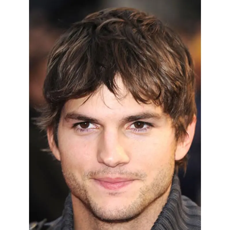 Short Brown Wig Male 4" Wavy Monofilament Synthetic Wigs