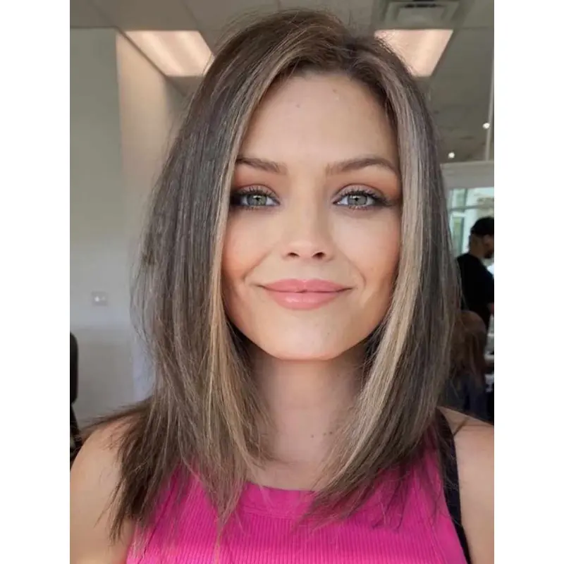 Shoulder Length Wigs Straight Lace Front Wigs Synthetic Without Bangs Wigs