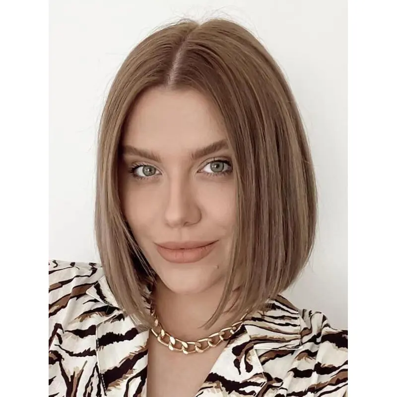 Lace Wigs For Women Synthetic Lace Front Straight Wigs Angled Bob Wigs