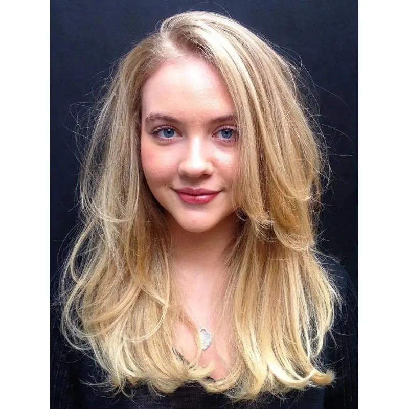 Long Hair Wigs Designed Synthetic Blonde Lace Wig Wavy Long Layers Wigs