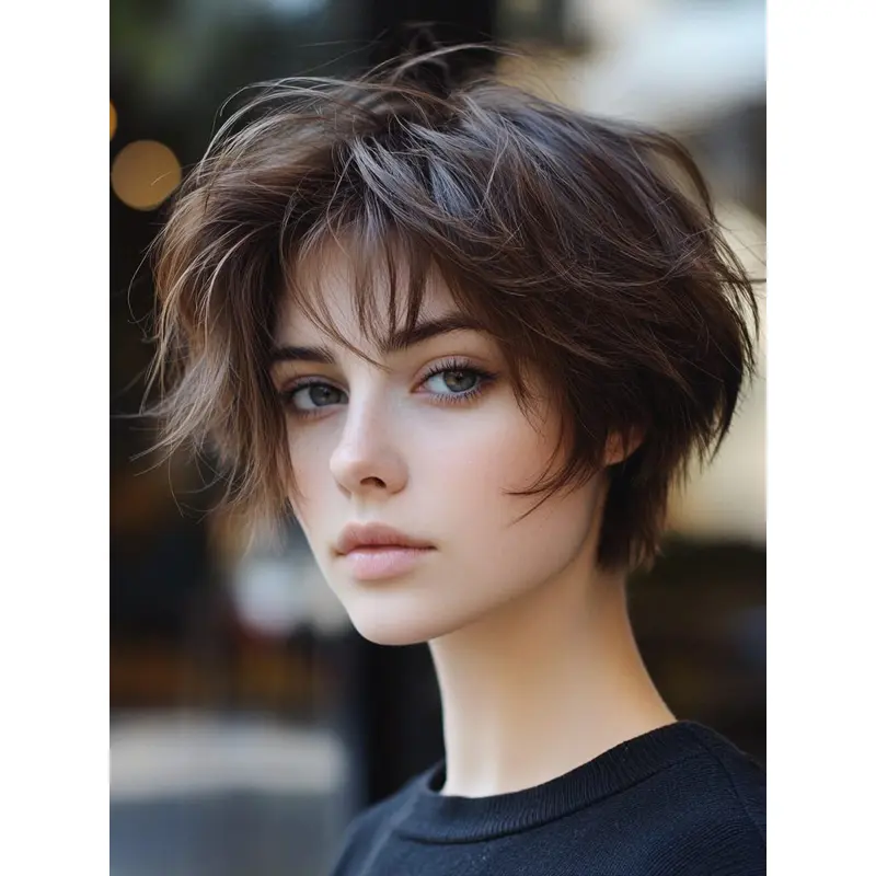 Short Lace Wigs Straight 8" Synthetic Brown Bobs Wigs