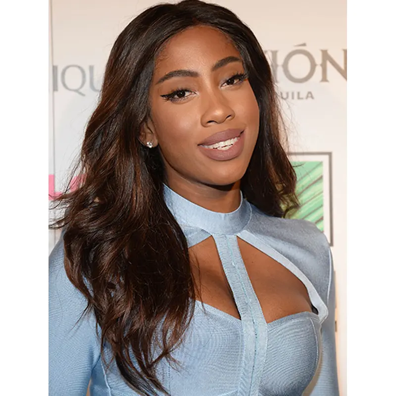 Wavy Brown Without Bangs Lace Front Long Sevyn Streeter Wigs