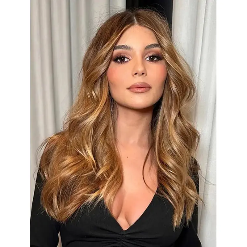 Long Layered Wigs Modern Synthetic Blonde Wigs Wavy Wigs Long Hair