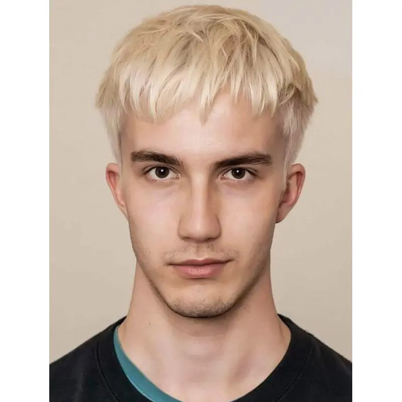 Cropped Straight Capless Synthetic Blonde Sassy Front Fringe Wigs