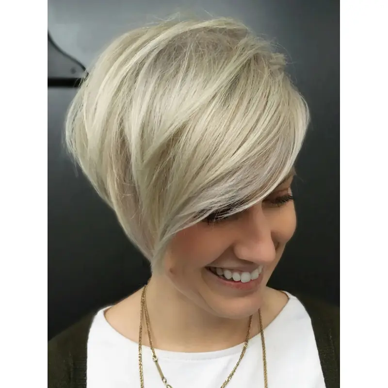 Ladies Wigs Short Styles Cropped Top Wigs Straight Synthetic Wigs