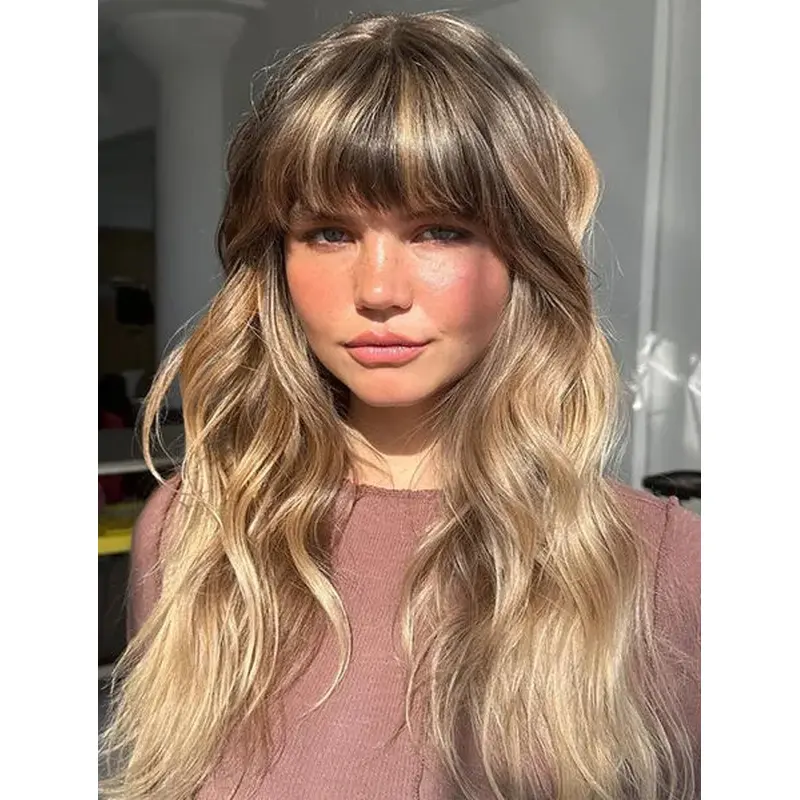 Long Wigs For Sale Layered Perfect Lace Wig Wavy Blonde Synthetic Wigs Long Hair