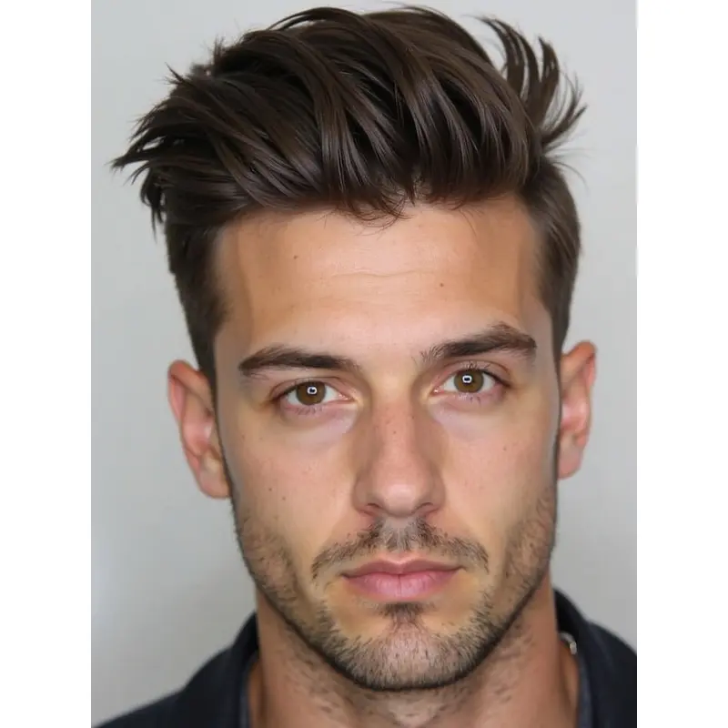 Mens Brown Wig Remy Human Hair Boycuts Straight 4" Wigs