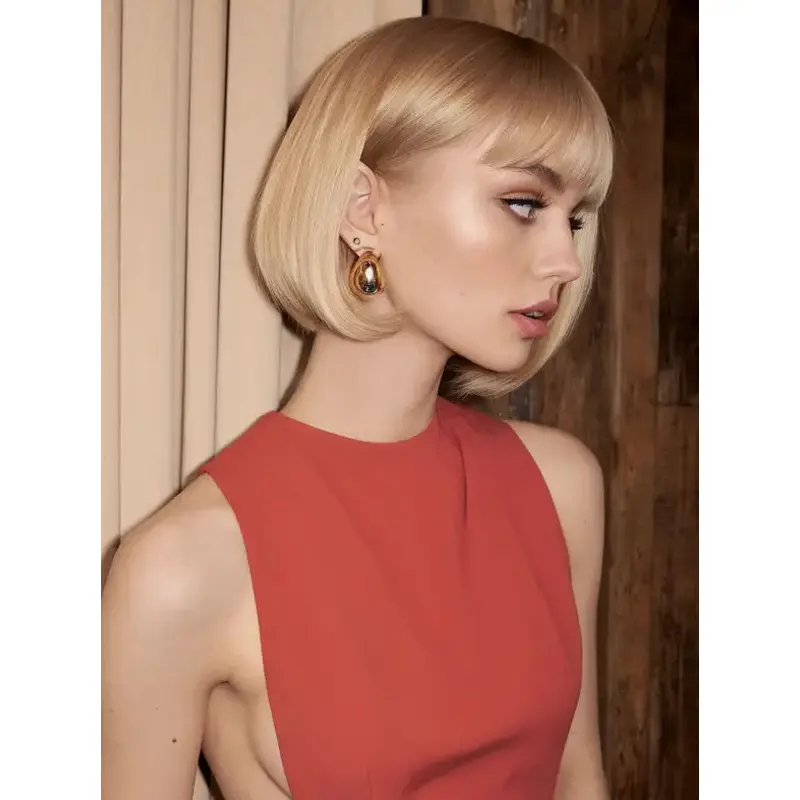 Short Natural Wigs Bobs Straight Lace Front Blonde 8" Wigs