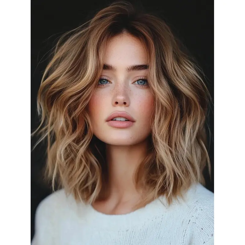 Lace Front Wigs Medium 12" Wavy Layered Blonde Wigs