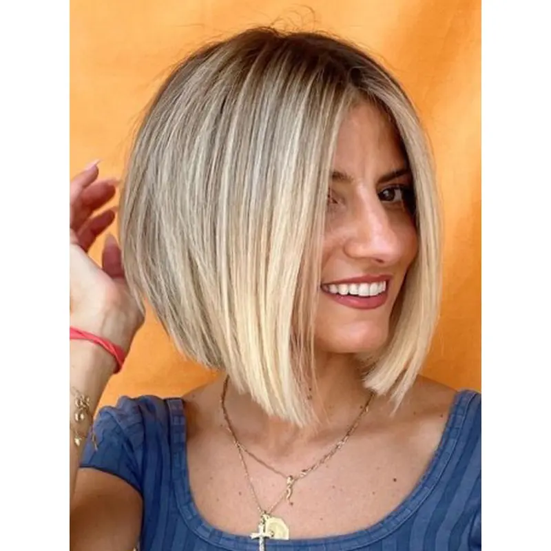 Medium Bob Wigs 10" Straight Lace Front Synthetic Wigs