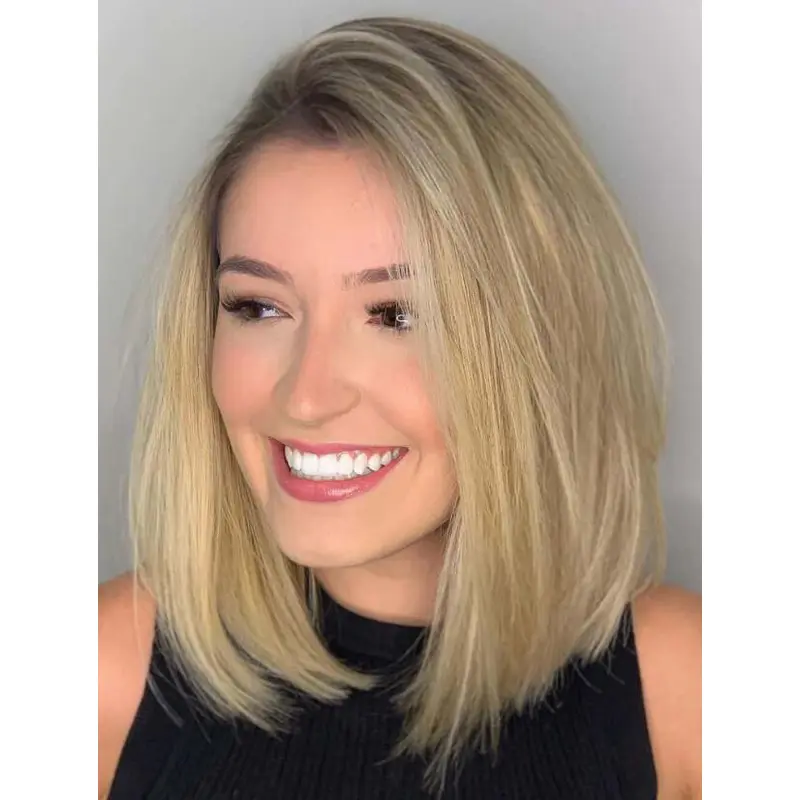 Bob Wigs For Women Straight Lace Front Blonde Mid-Length Wigs