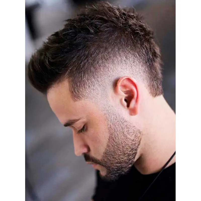 Realistic Male Wig Brown Straight 4" Monofilament Wigs