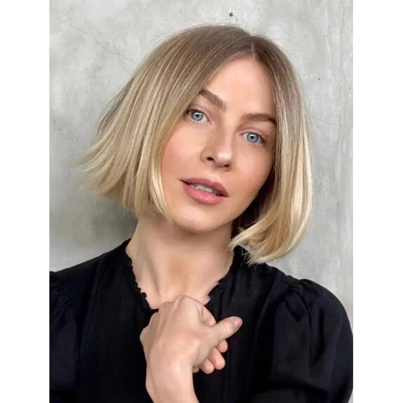 Wigs For Women Straight Blonde Lace Front Without Bangs Ideal Polished Bob Wigs