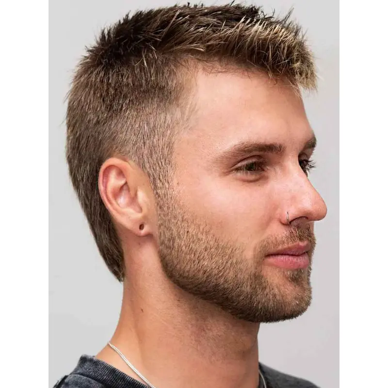 Wigs Human Hair Men Boycuts Straight 4" Cropped Wigs