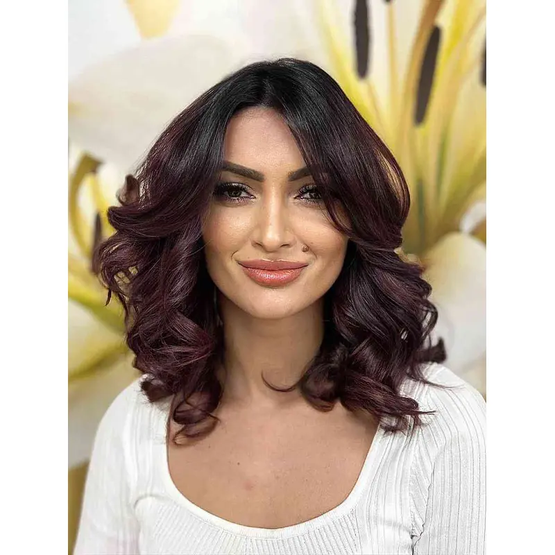 Wigs Shoulder Length Wavy Lace Wigs Synthetic Without Bangs Wigs