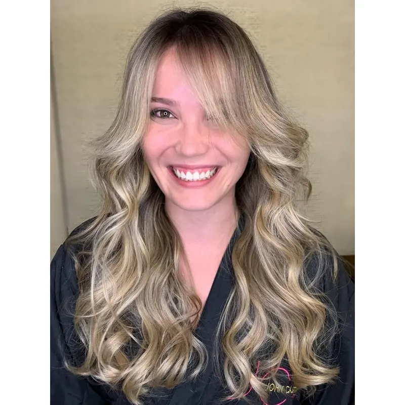 Long Curly Wigs Layered Comfortable Blonde Wig Synthetic Long Wigs